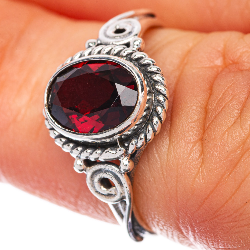 Garnet Dainty Ring Size 6 (925 Sterling Silver) R145219