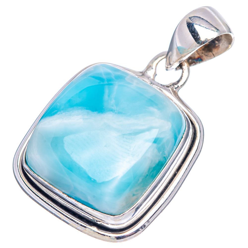 Premium Larimar Pendant 1 1/4" (.925 Sterling Silver)