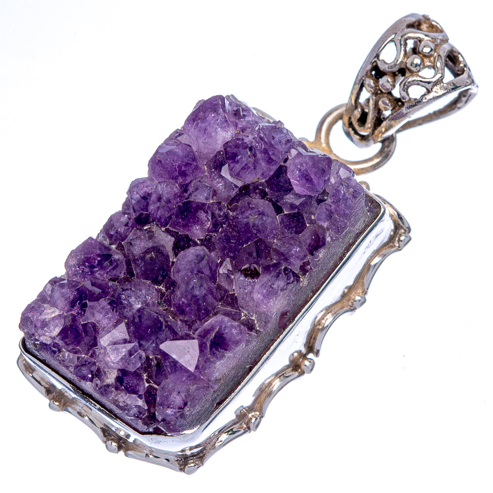 Amethyst Crystal Pendant 1 3/4" (925 Sterling Silver) P40042