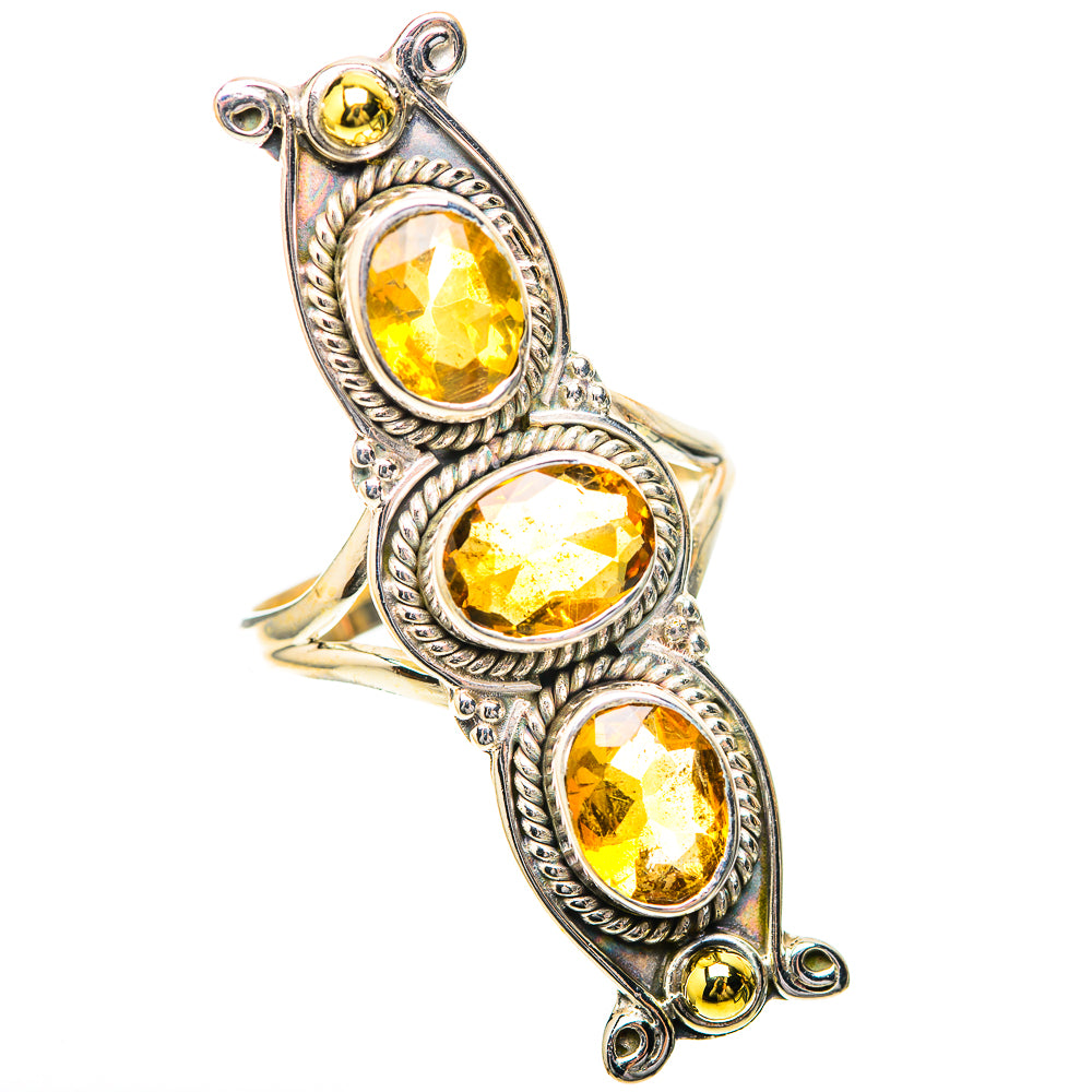 Large Faceted Citrine Ring Size 8 (925 Sterling Silver) RING139871