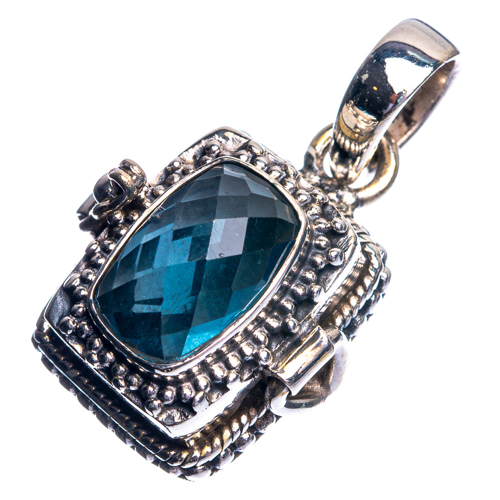 Poison London Blue Topaz Pendant 1 1/8" (925 Sterling Silver) P39085