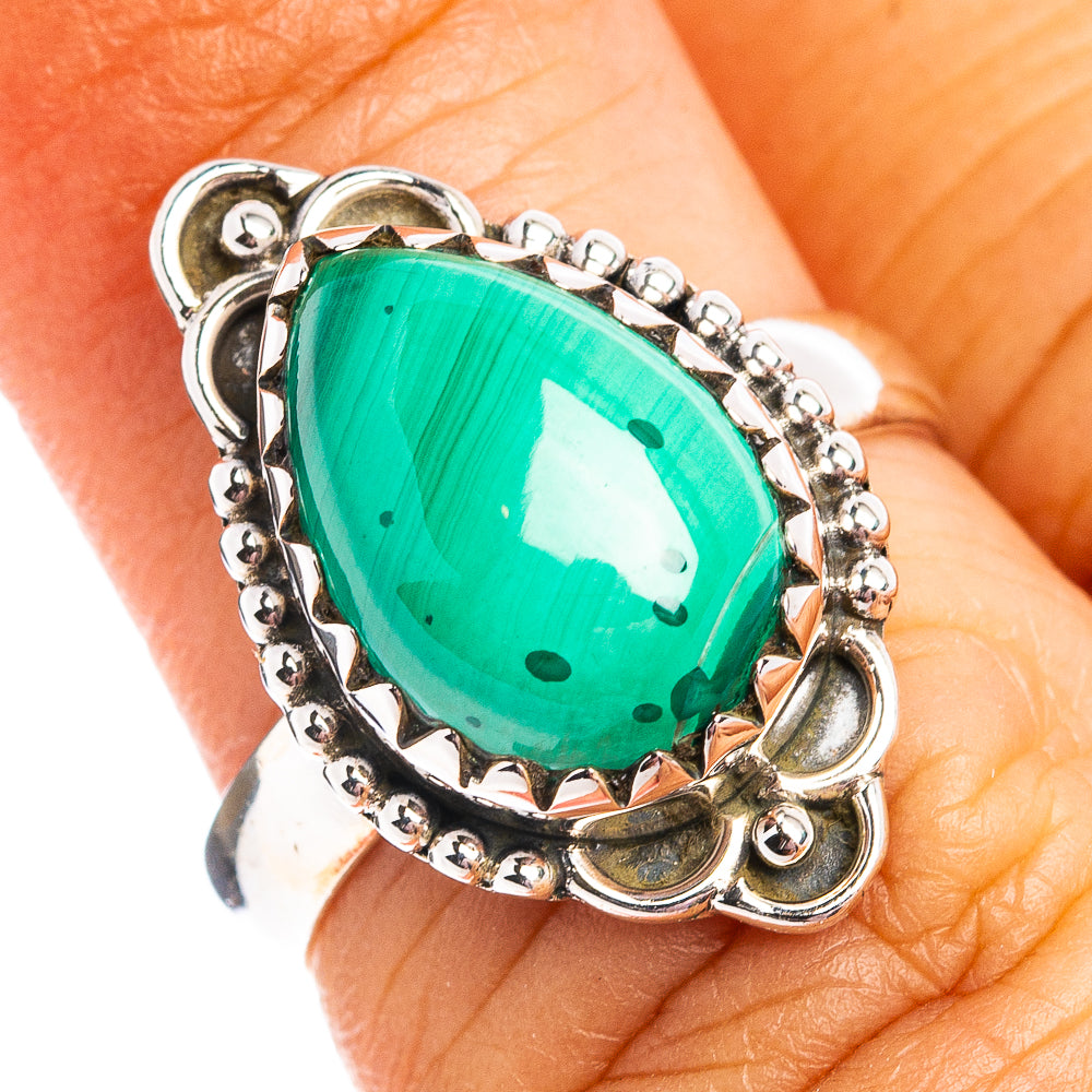 Malachite Ring Size 6 (.925 Sterling Silver)