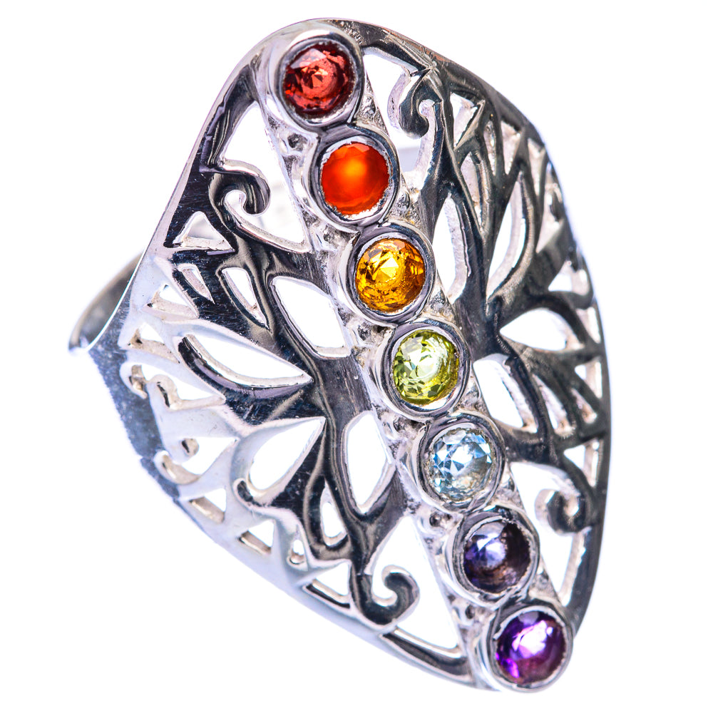 Rainbow Chakra Ring Size 10 (925 Sterling Silver) R141549