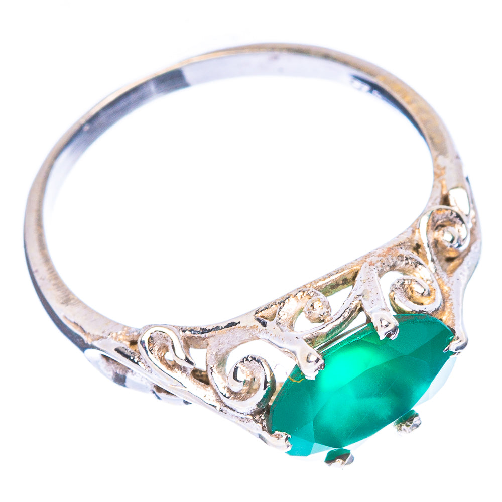 Green Onyx Dainty Ring Size 7 (925 Sterling Silver) R146992
