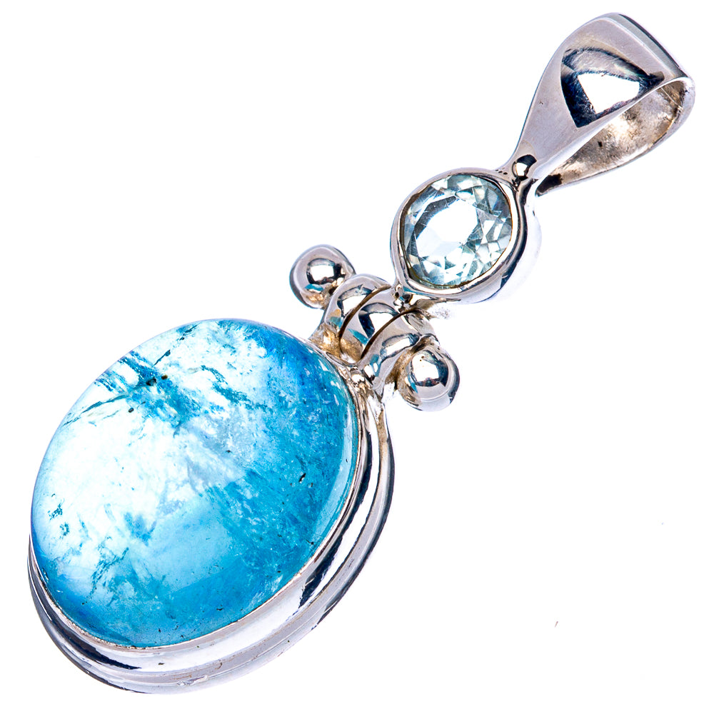 Aquamarine, Blue Topaz Pendant 1 3/8" (925 Sterling Silver) P42749