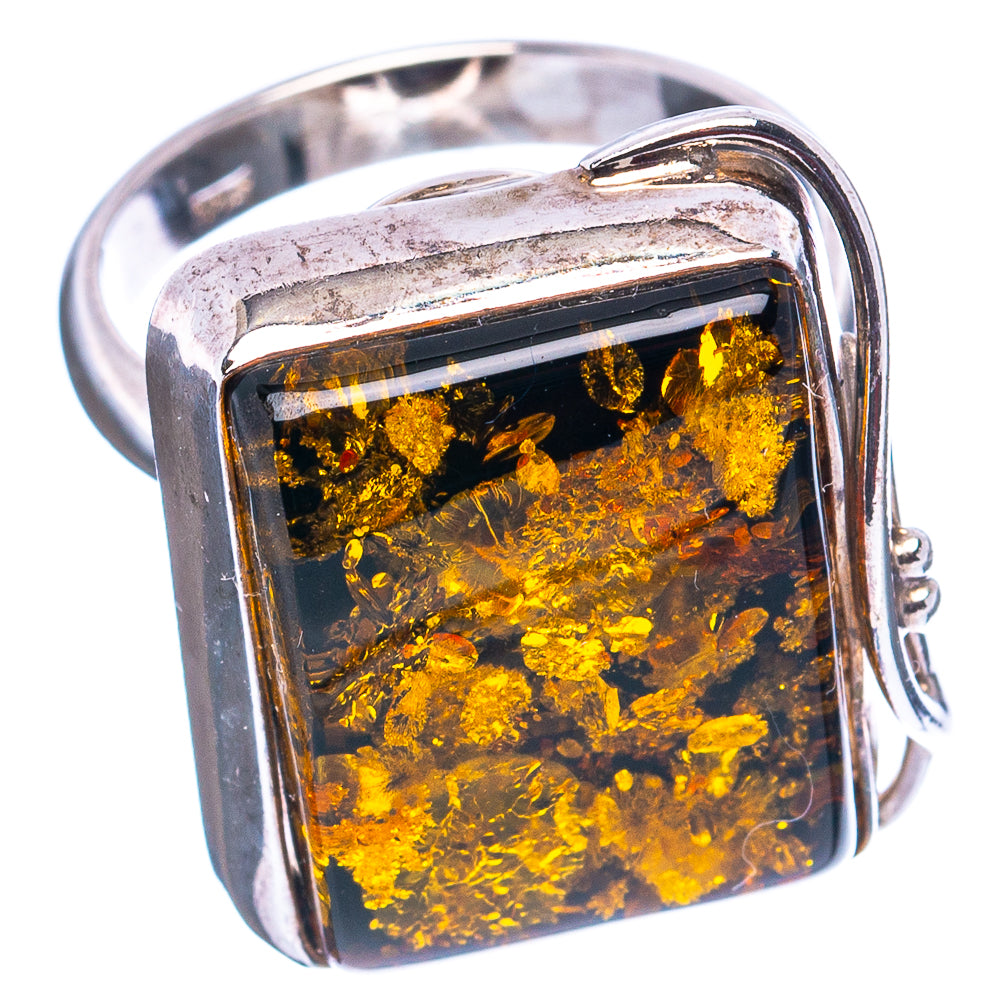 Baltic Amber Ring Size 7 Adjustable (.925 Sterling Silver)