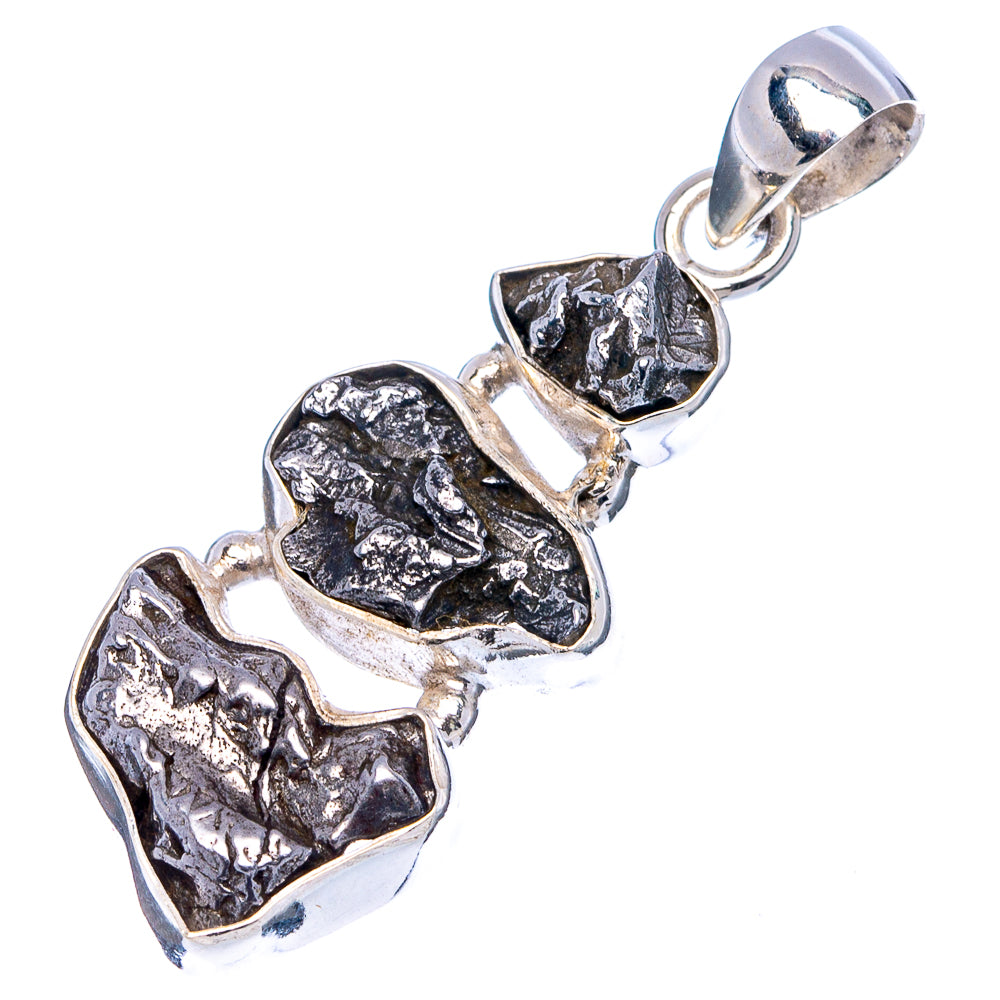 Rare Campo Del Cielo Meteorite Pendant 1 5/8" (.925 Sterling Silver)