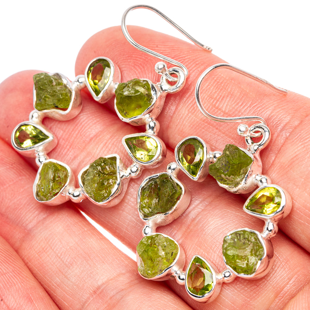 Premium Peridot Earrings 1 5/8" (925 Sterling Silver) E1636