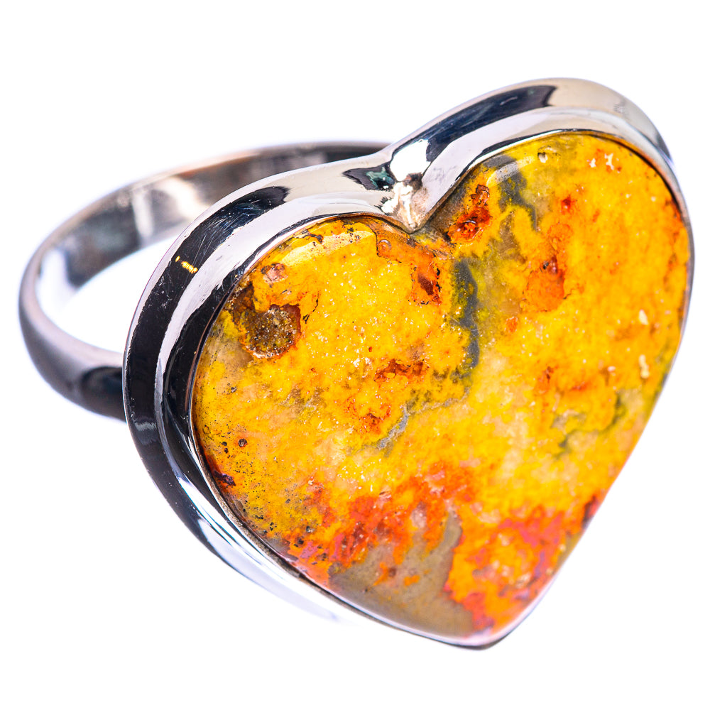 Large Bumble Bee Jasper 925 Sterling Silver Ring Size 9