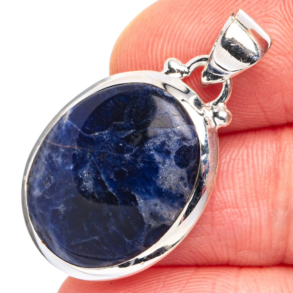 Sodalite Pendant 1 1/4" (.925 Sterling Silver)
