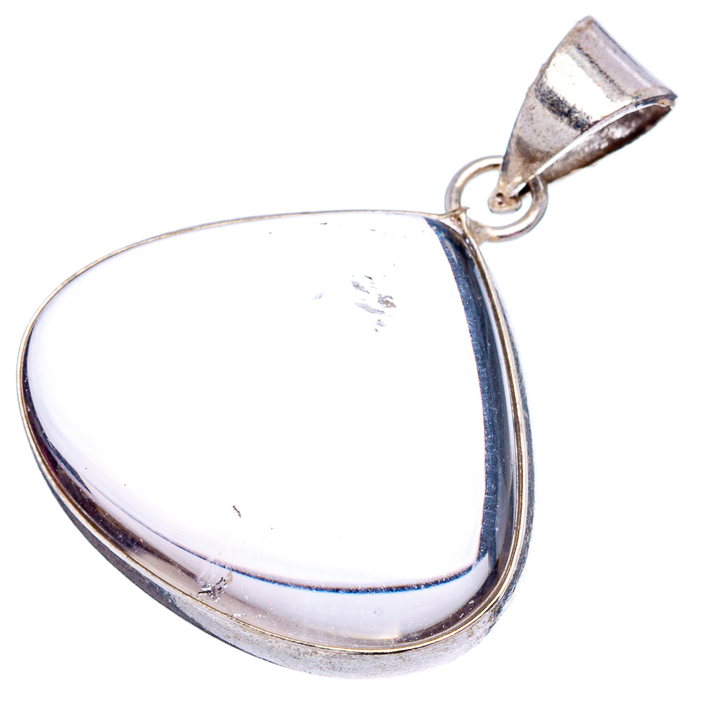White Quartz Pendant 1 3/8" (Silver Plated)