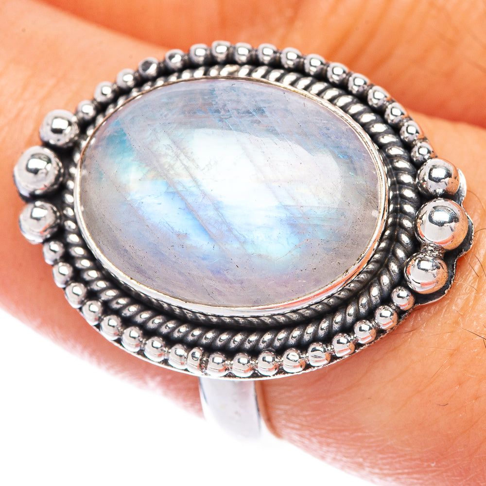 Rainbow Moonstone Ring Size 7.75 (925 Sterling Silver) R144892