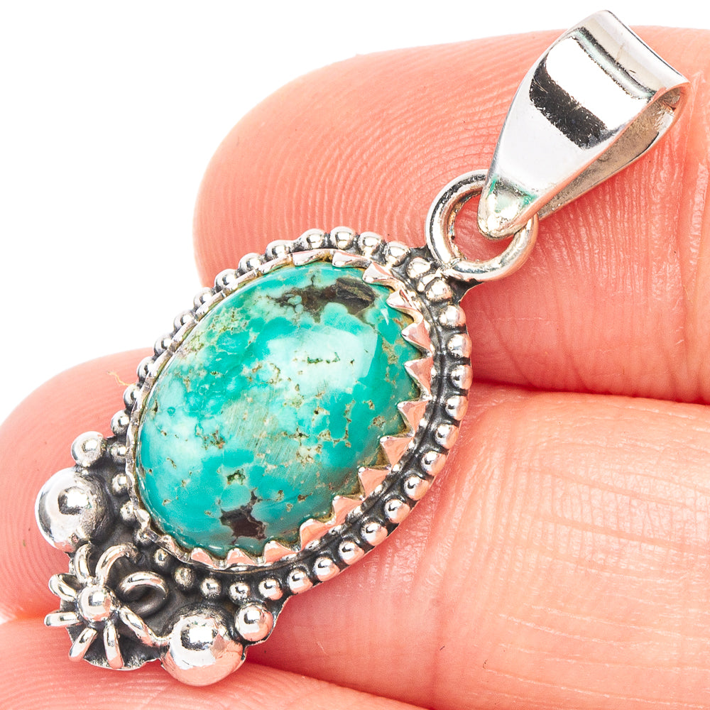 Arizona Turquoise Pendant 1 3/8" (925 Sterling Silver) P43924