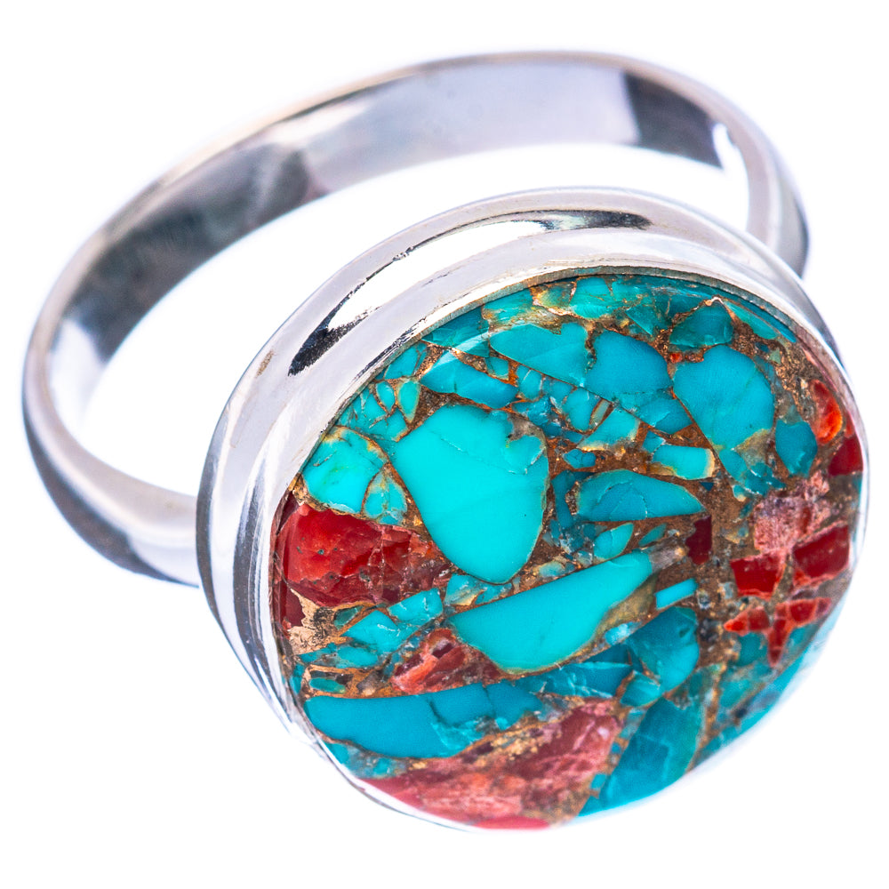Spiny Oyster Turquoise Ring Size 8.75 (925 Sterling Silver) R3132