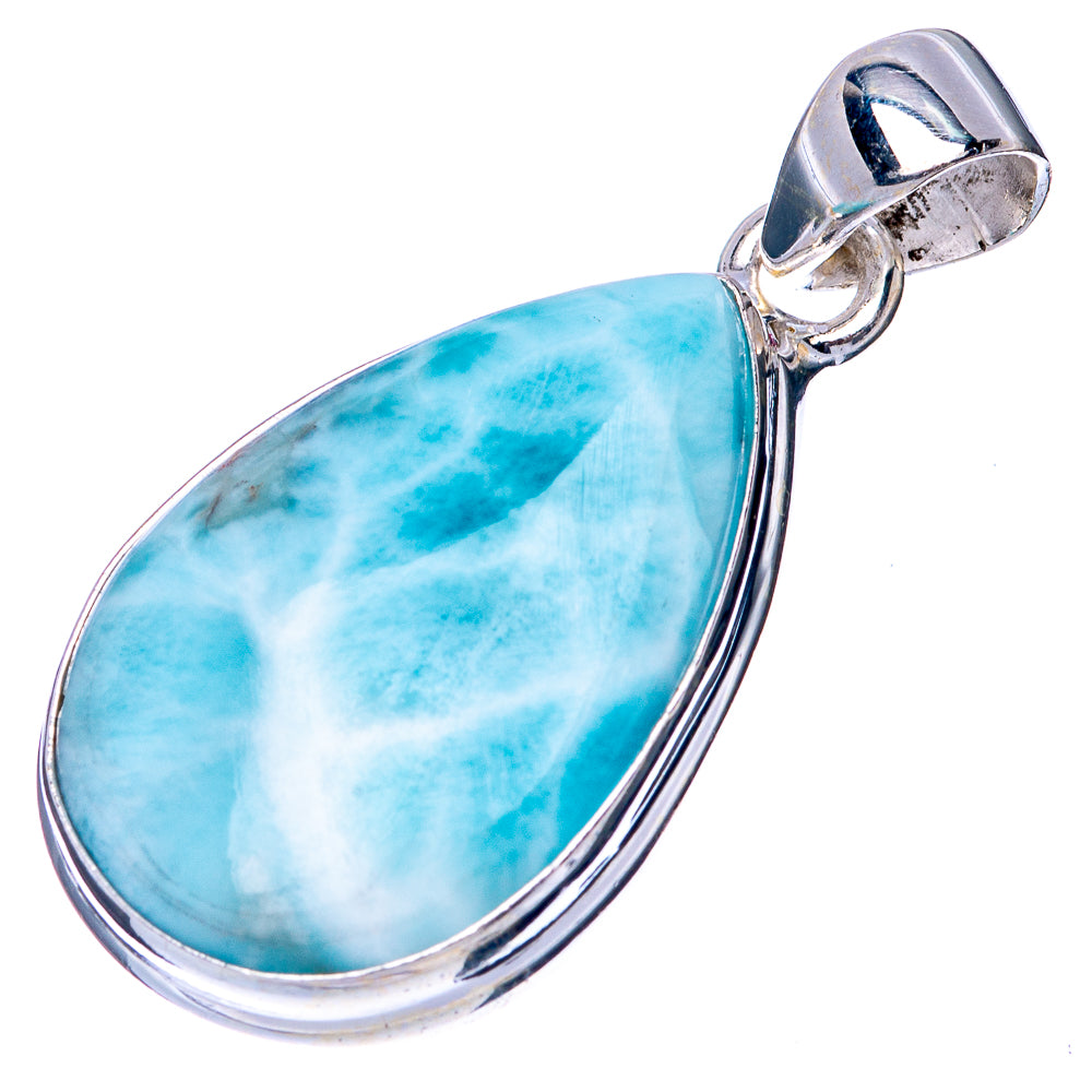 Larimar Pendant 1 3/8" (925 Sterling Silver) P41062