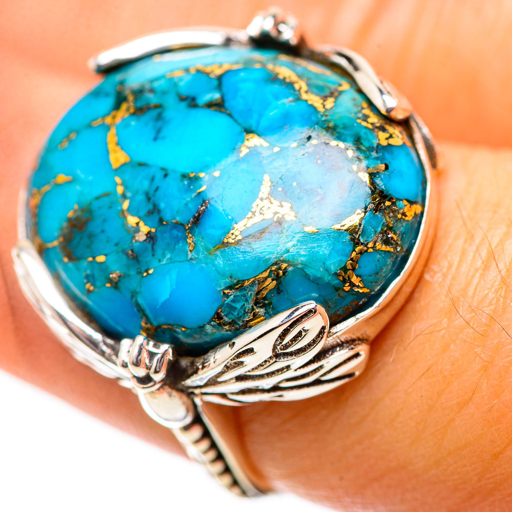 Blue Copper Composite Turquoise Ring Size 7 (925 Sterling Silver) RING139012