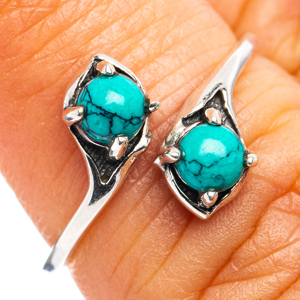 Turquoise Dainty Ring Size 6 Adjustable (.925 Sterling Silver)