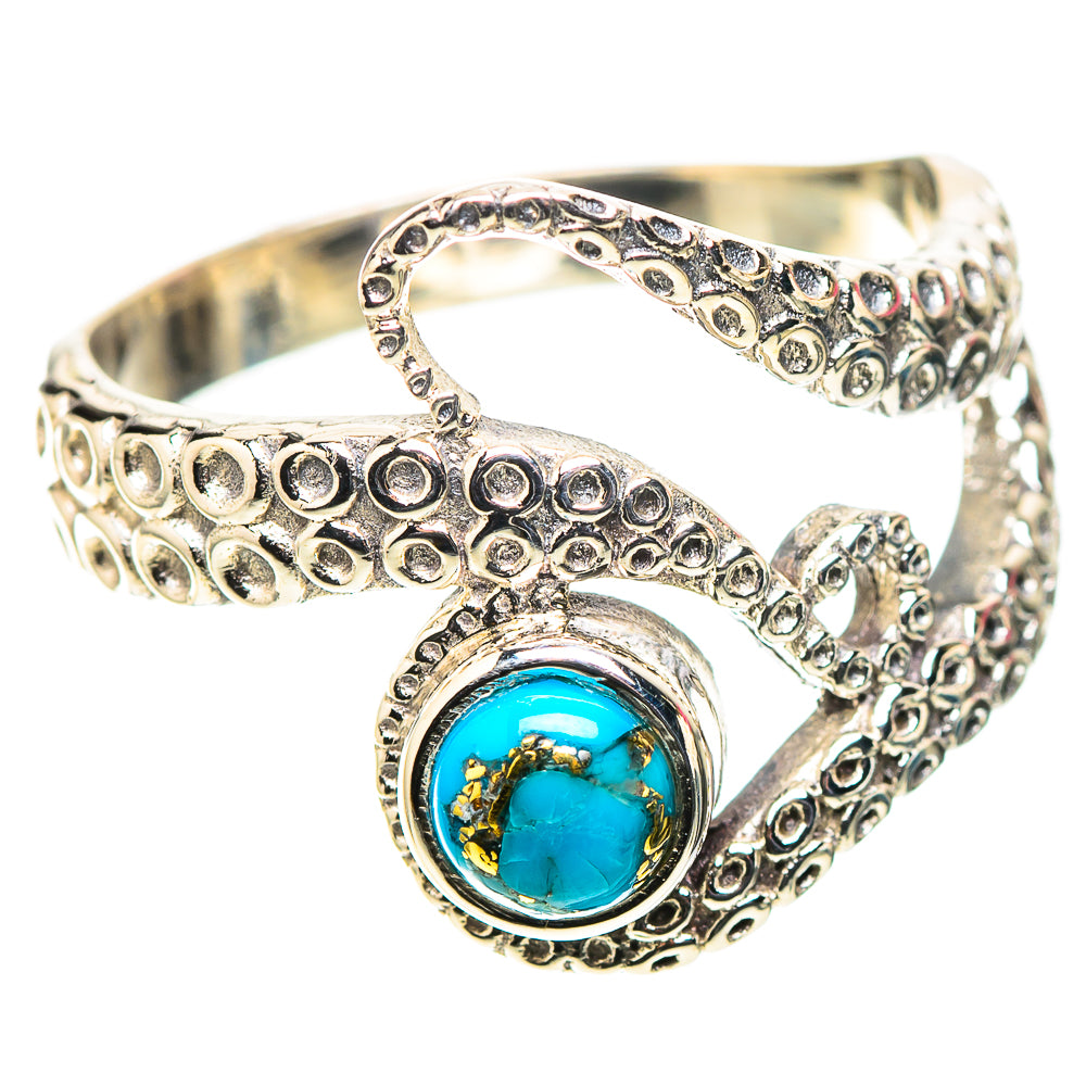 Blue Copper Composite Turquoise Ring Size 8 (925 Sterling Silver) RING138502