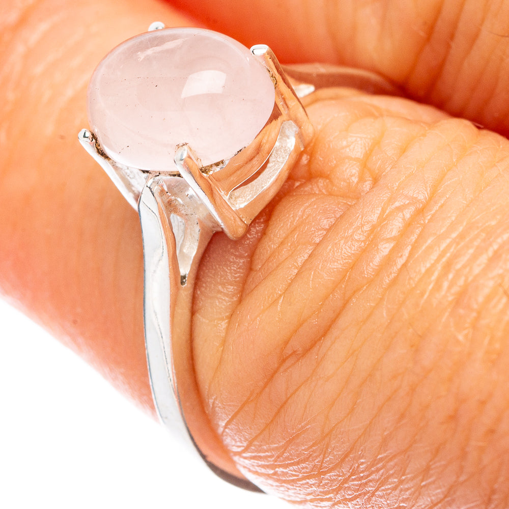 Rose Quartz Dainty Ring Size 6.75 (925 Sterling Silver) R5902