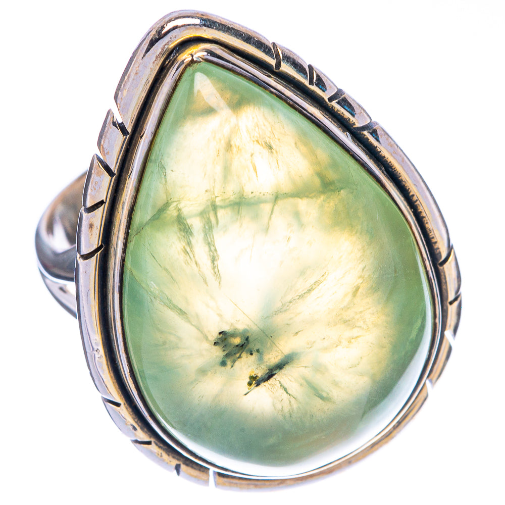 Large Prehnite Ring Size 8 (925 Sterling Silver) R1325