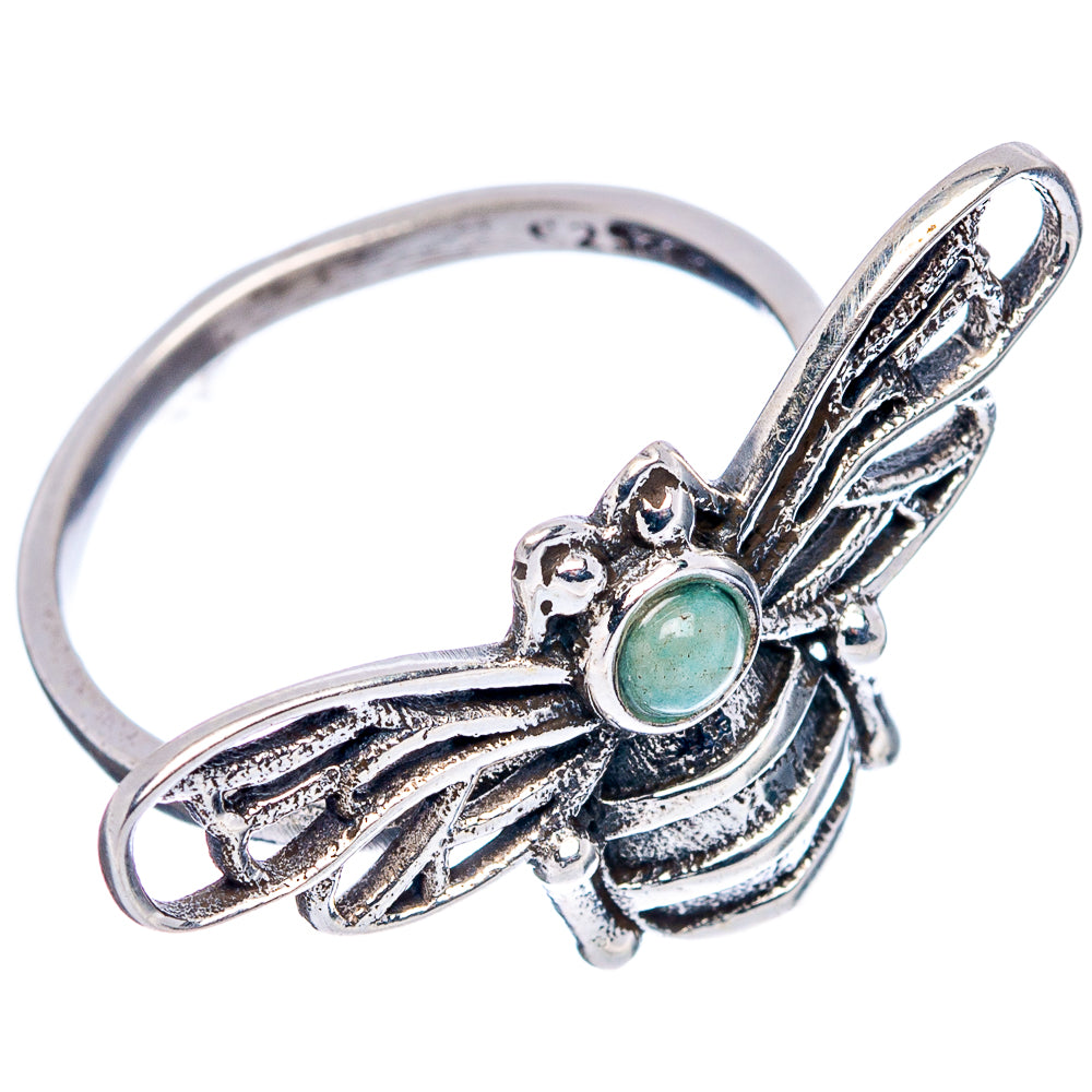 Amazonite Bee Dainty Ring Size 6.5 (.925 Sterling Silver)