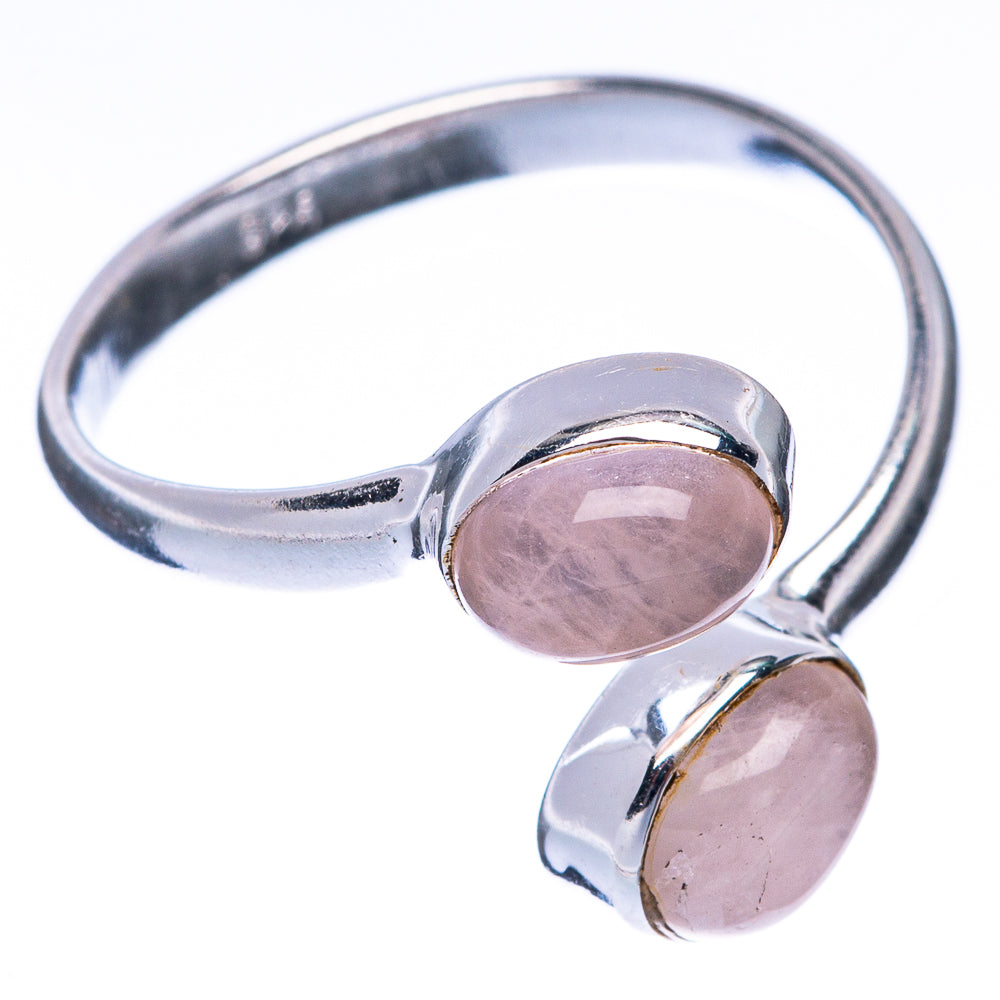 Rose Quartz Dainty Ring Size 7 Adjustable (925 Sterling Silver) R5704