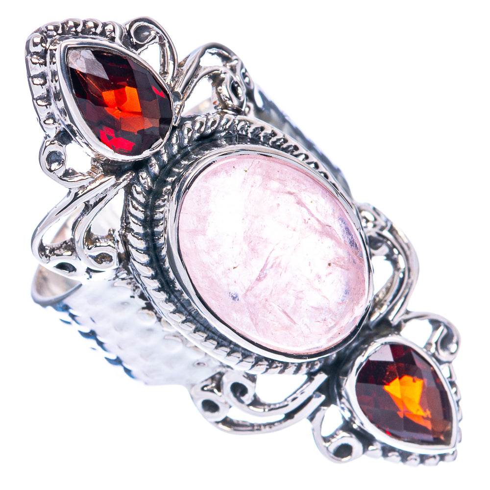 Signature Morganite, Garnet Ring Size 7 (925 Sterling Silver) R2564