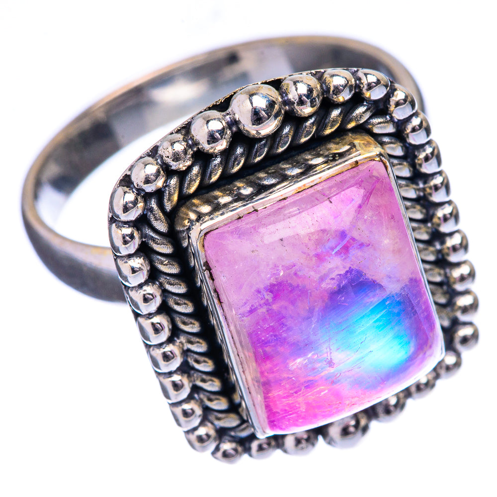 Pink Moonstone Ring Size 7.75 (925 Sterling Silver) R142658