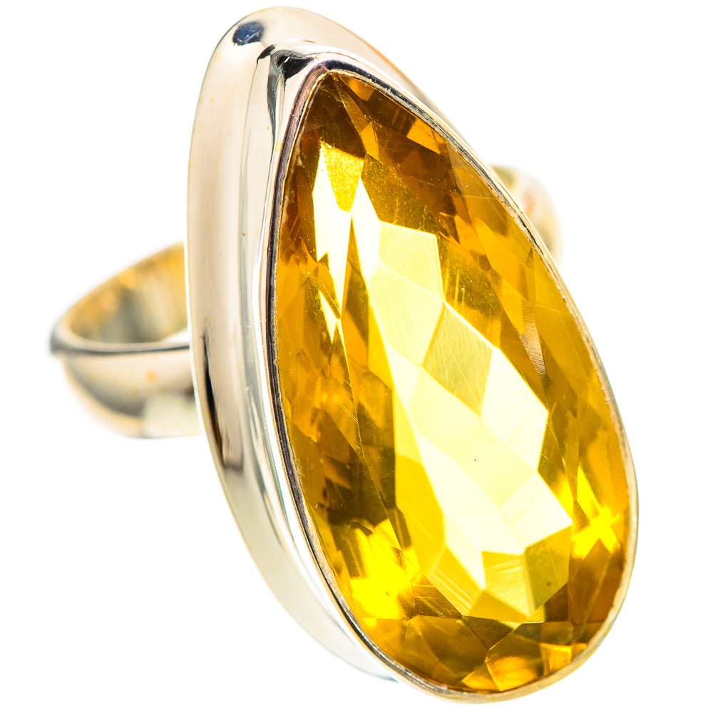 Large Faceted Citrine Ring Size 7.25 (925 Sterling Silver) RING139083