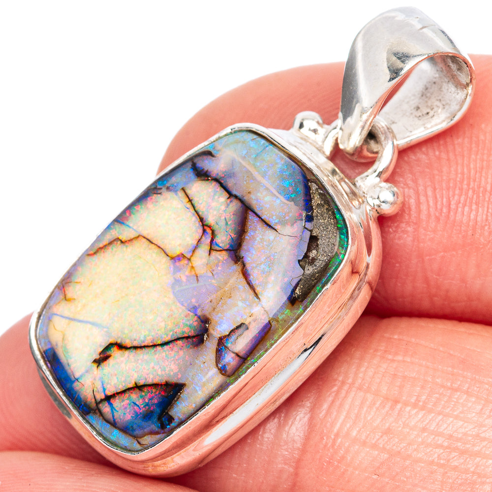 Rare Sterling Opal Pendant 1 1/8" (925 Sterling Silver) P41611