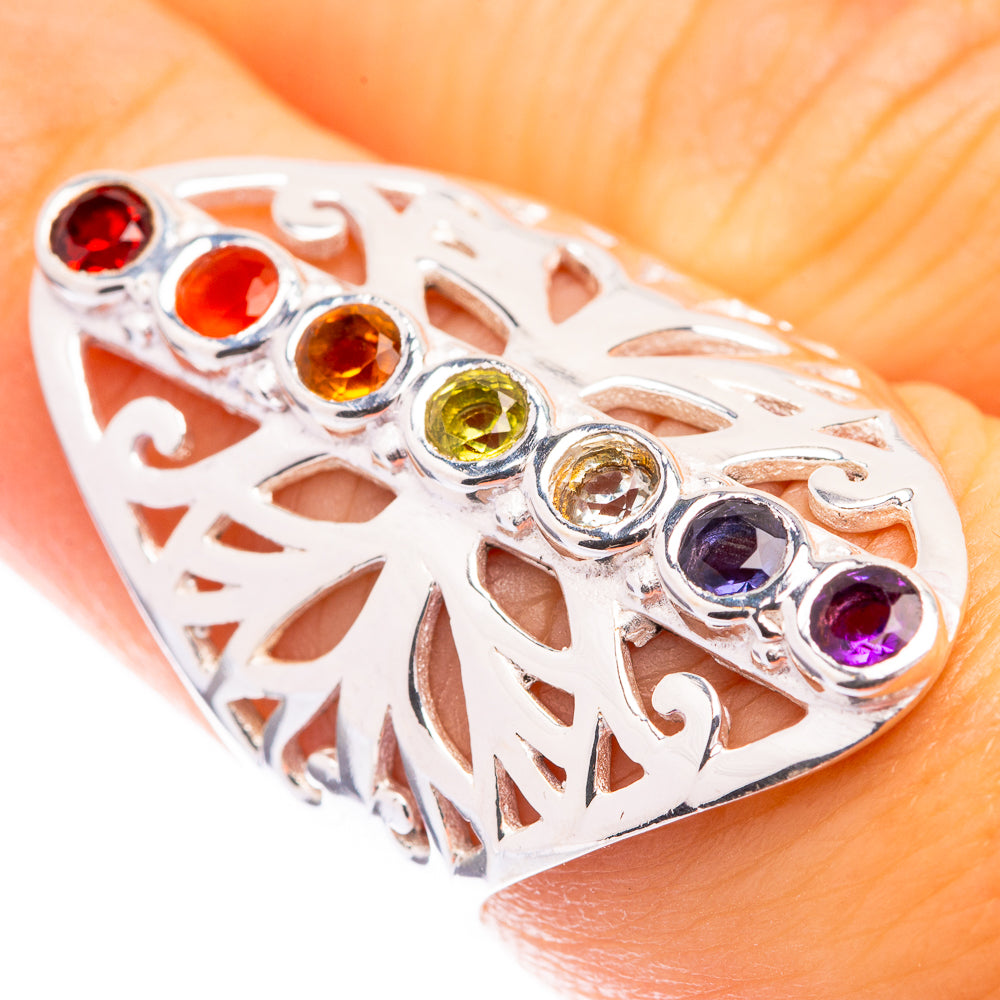 Rainbow Chakra Ring Size 6.5 (925 Sterling Silver) R141293