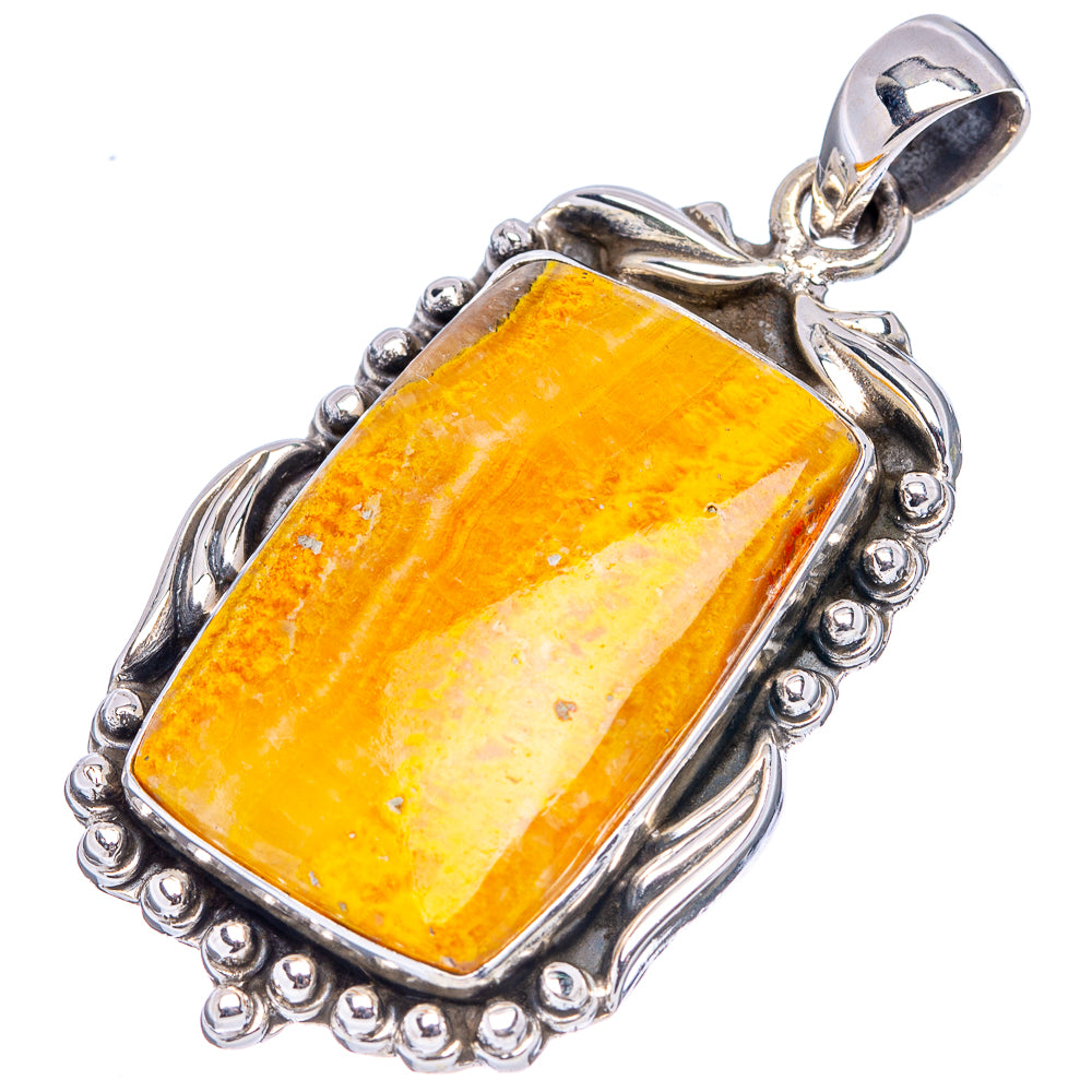 Premium Bumblebee Jasper Pendant 1 7/8" (.925 Sterling Silver)