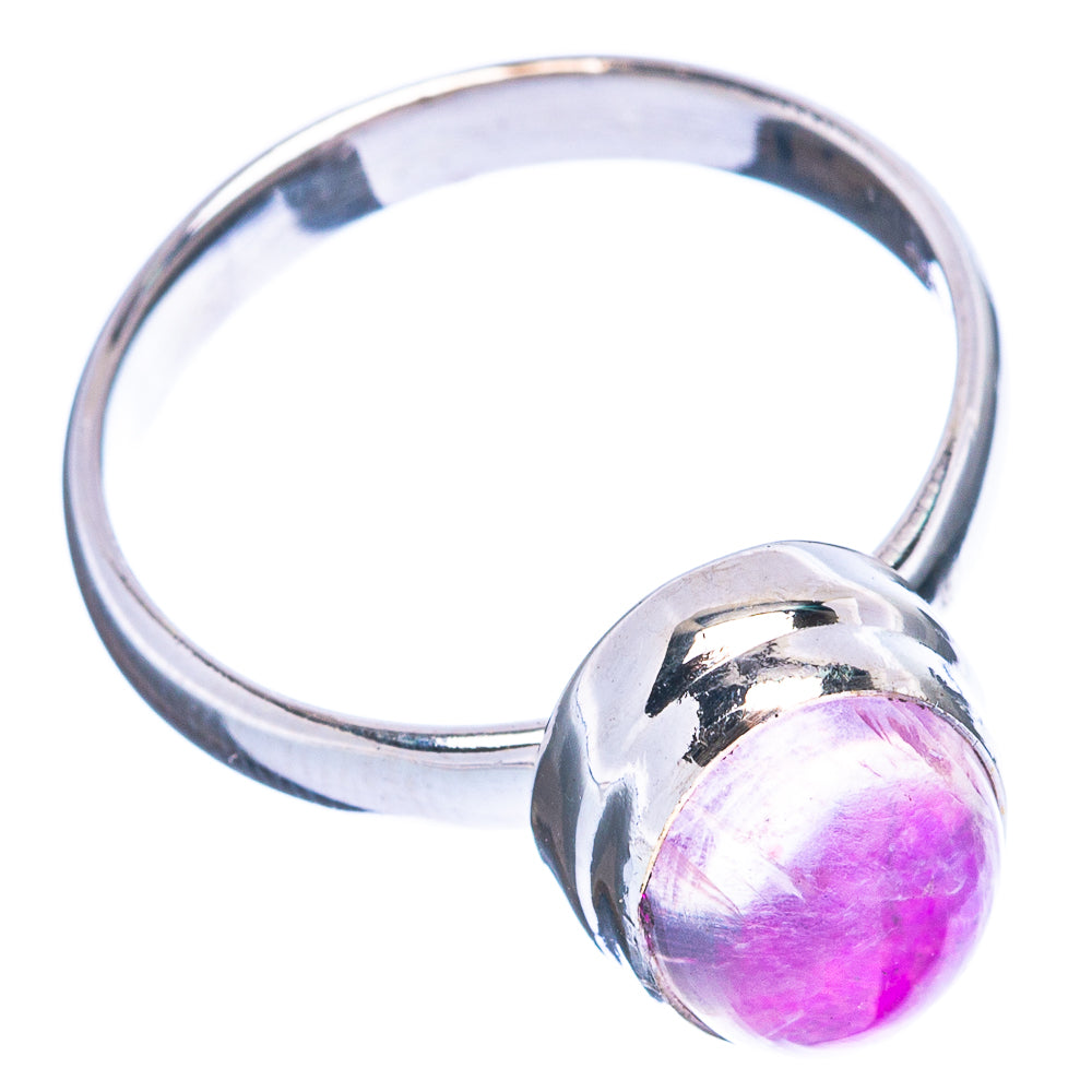 Pink Moonstone Ring Size 7.75 (925 Sterling Silver) R3724