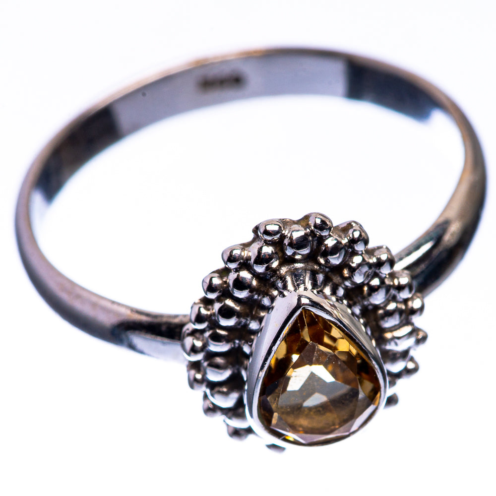 Faceted Citrine Dainty Ring Size 7 (925 Sterling Silver) R142572