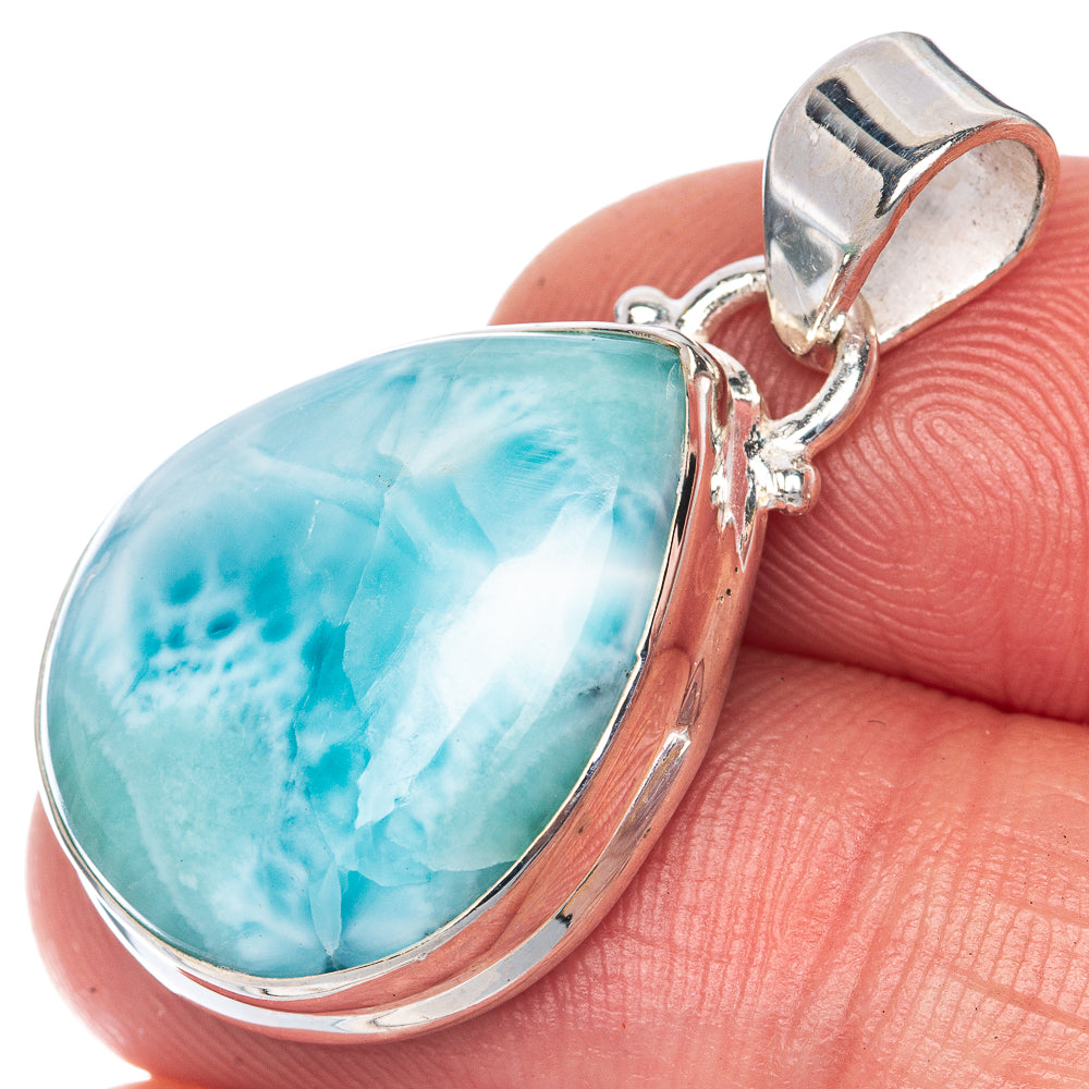Larimar Pendant 1 1/4" (925 Sterling Silver) P40811