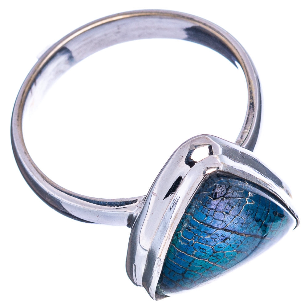 Rare Leaf Aurora Opal Ring Size 8 (.925 Sterling Silver)
