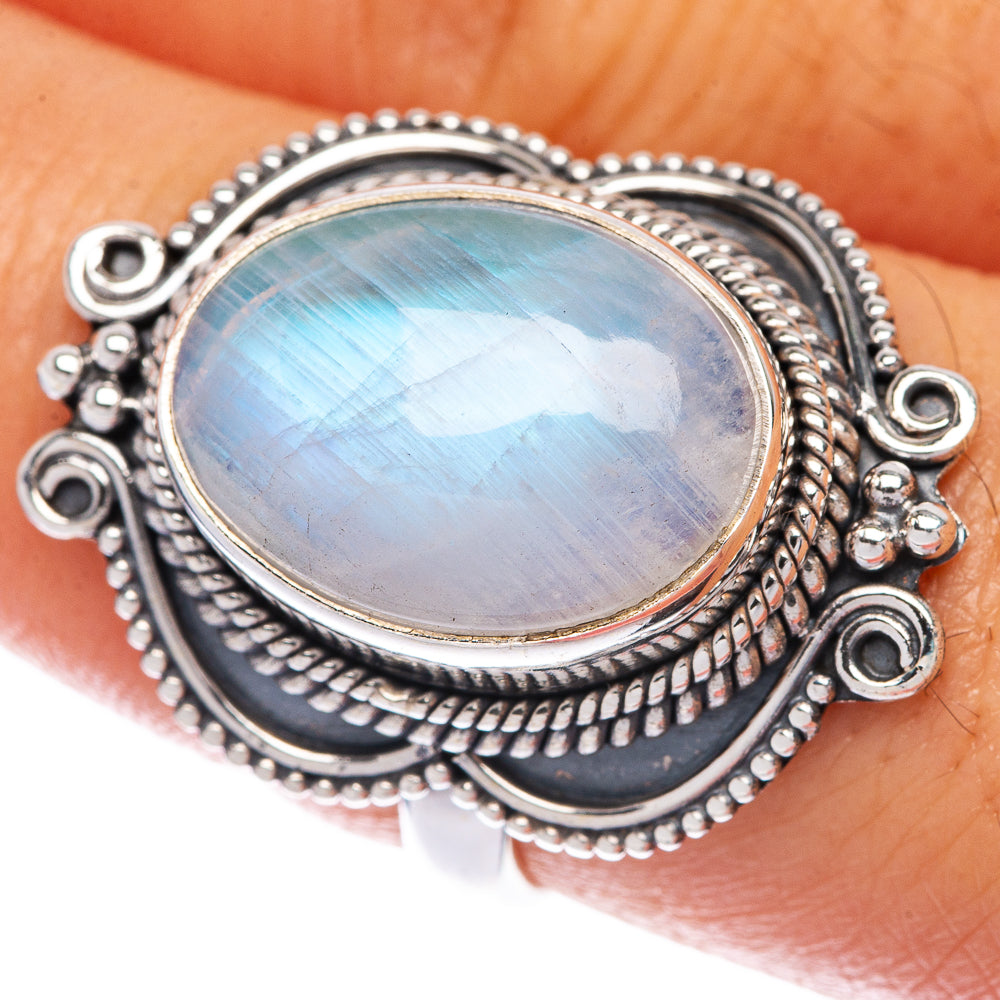 Rainbow Moonstone Ring Size 7.75 (925 Sterling Silver) R144852