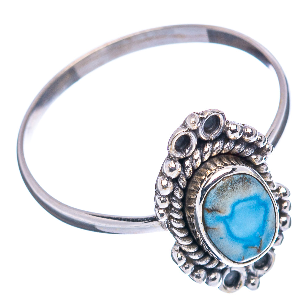 Golden Hills Turquoise Dainty Ring Size 8.75 (.925 Sterling Silver)