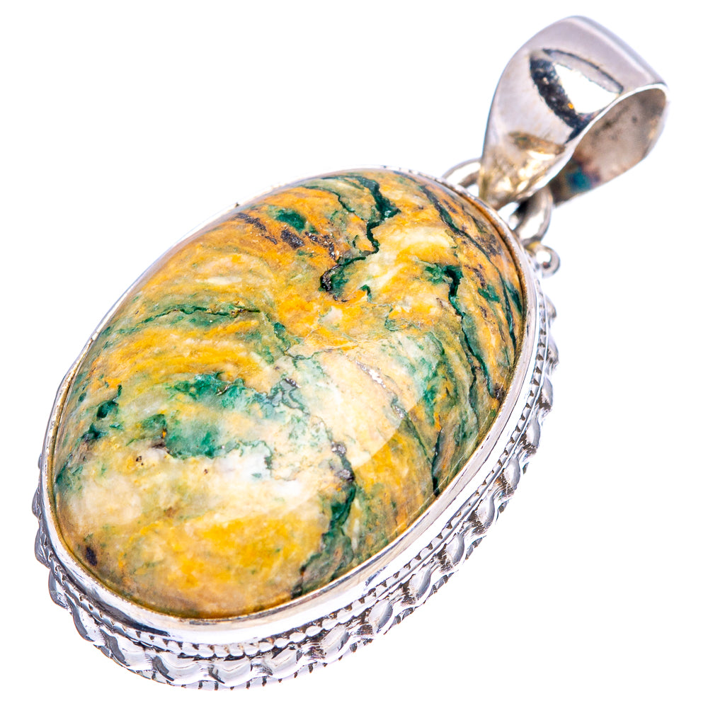 Mariposite Pendant 1 1/4" (.925 Sterling Silver)