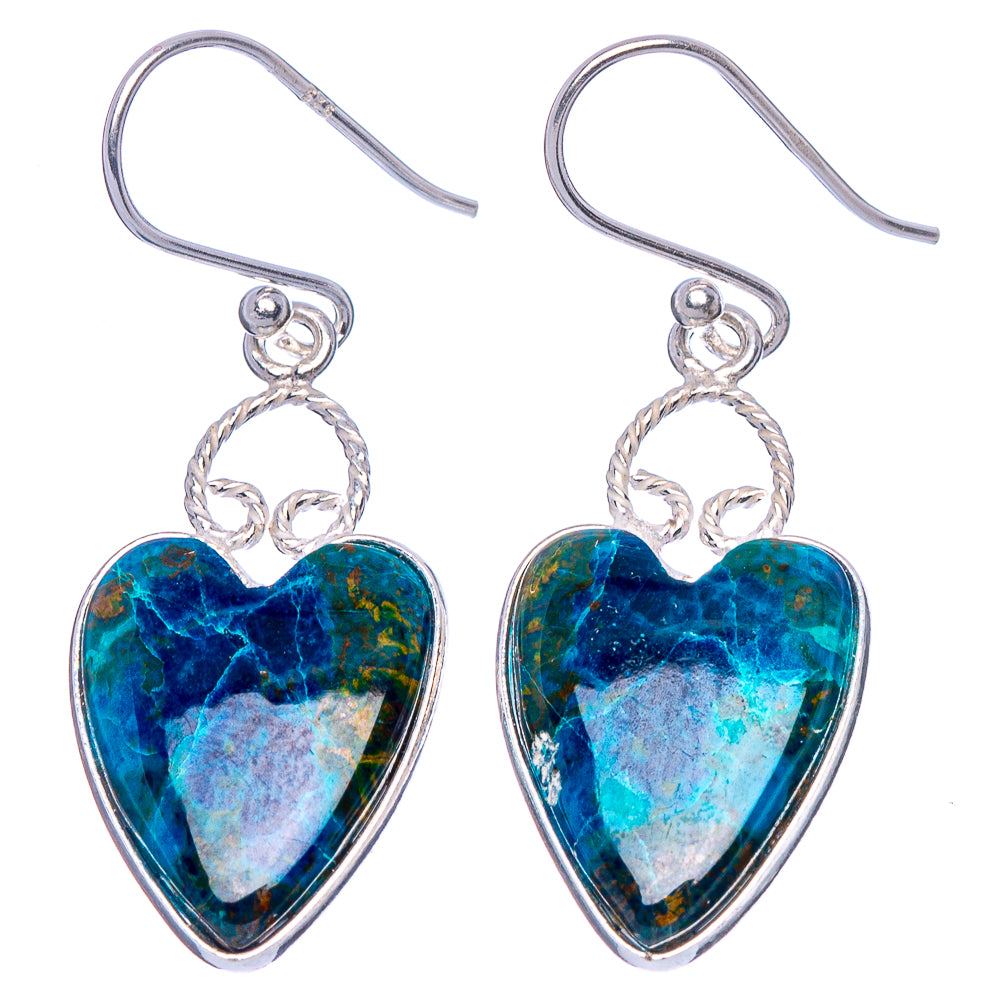 Shattuckite Earrings 1 1/2" (925 Sterling Silver) E1843
