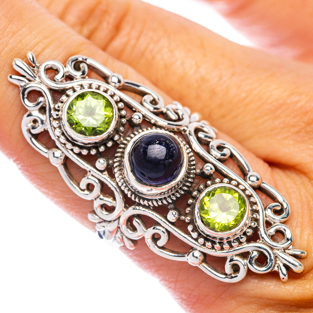 Large Kyanite, Peridot Ring Size 8.75 (925 Sterling Silver) R144943