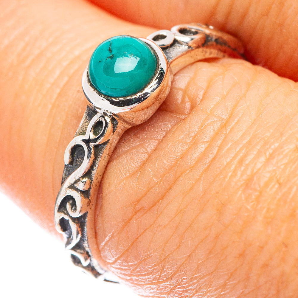 Tibetan Turquoise Ring Size 7.25 (925 Sterling Silver) R5522