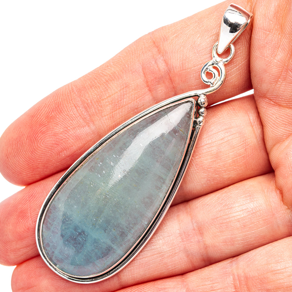 Premium Aquamarine Pendant 2 5/8" (.925 Sterling Silver)