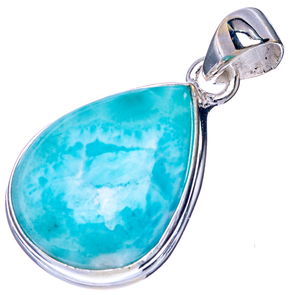 Larimar Pendant 1 3/8" (925 Sterling Silver) P41133