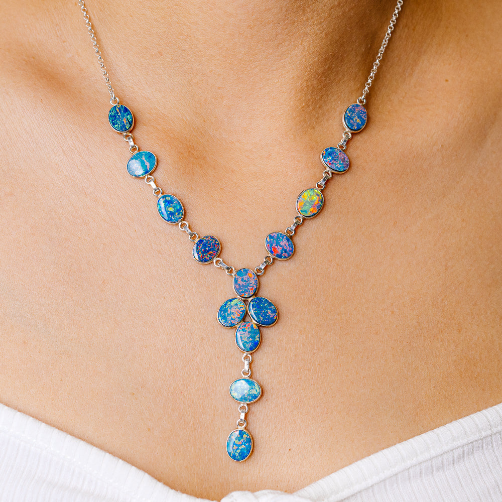 Doublet Opal Necklace 16 (925 Sterling Silver) NEC90208