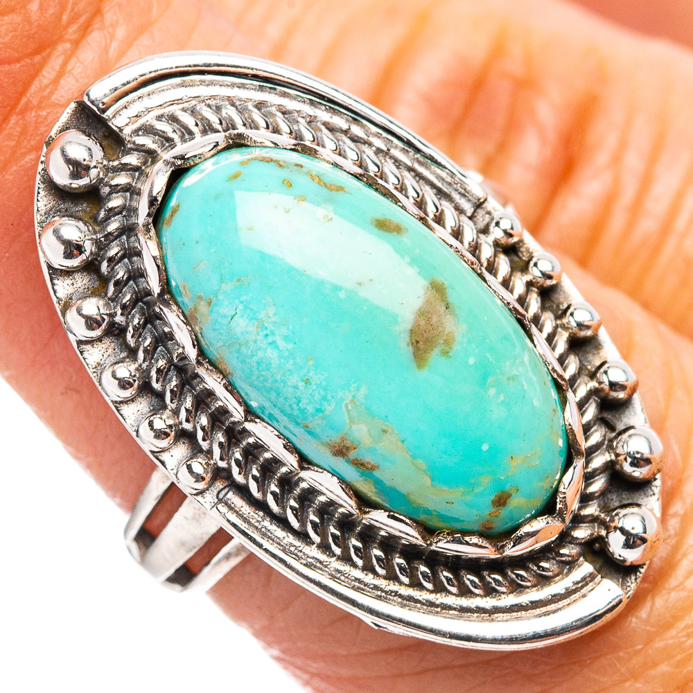 Native Style Royston Turquoise Ring Size 6.75 (.925 Sterling Silver)