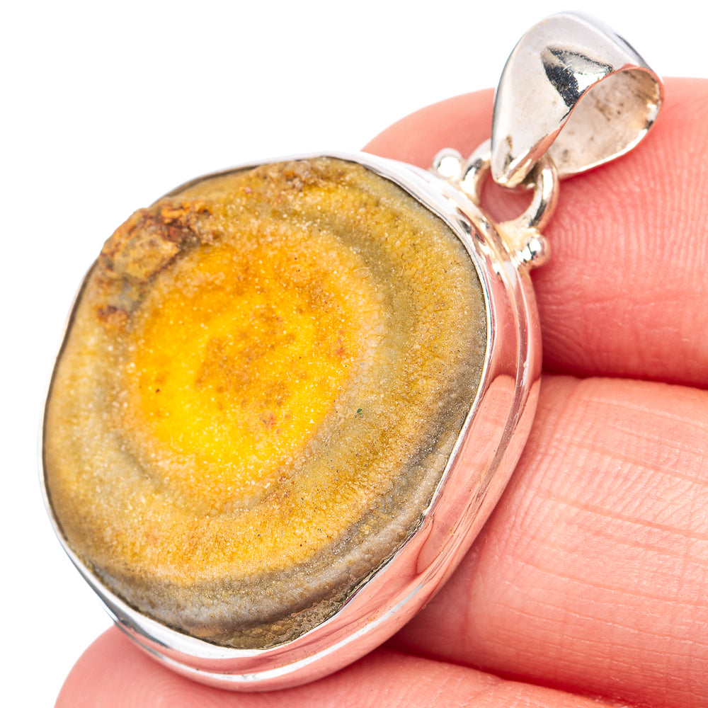 Bumblebee Jasper Pendant 1 1/2" (.925 Sterling Silver)