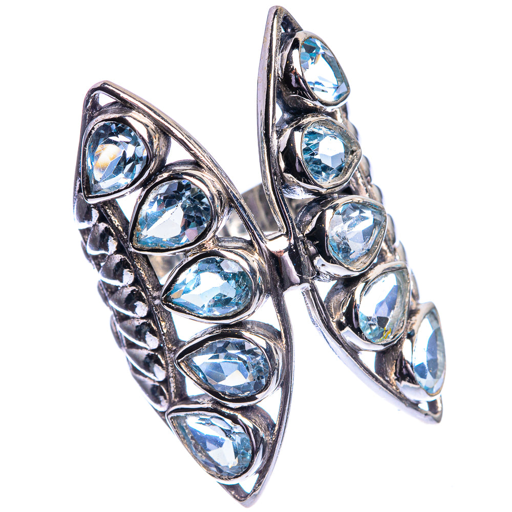Large Blue Topaz Ring Size 6 (925 Sterling Silver) R144192
