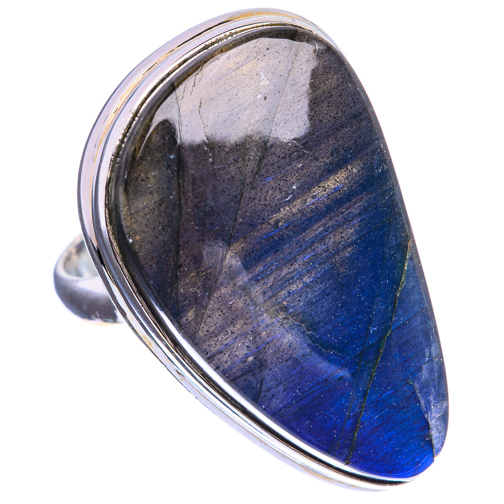 Huge Labradorite 925 Sterling Silver Ring Size 8.75