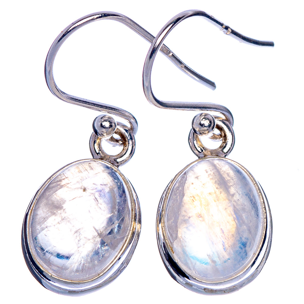Rainbow Moonstone Earrings 1 1/8" (925 Sterling Silver) E433559